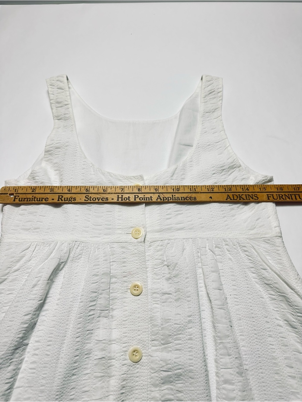 J. Crew White Textured Cotton Button Front Sundress Cottagecore Size 4 - Picture 4 of 11